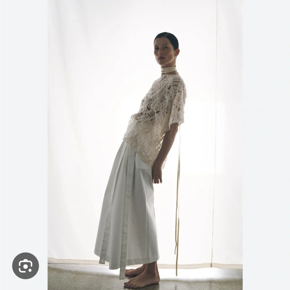 Zara NWT asymmetric midi skirt white 8294/538